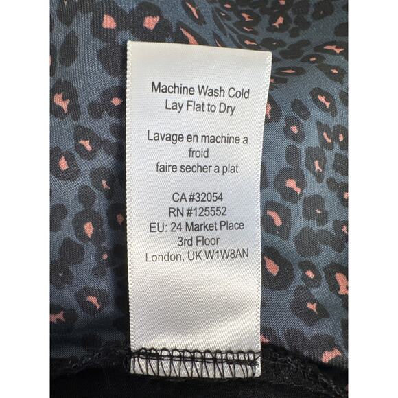 Anthropologie Dolan Marilyn Animal Print Contrast Blouse Blue Pink Black Size S - Picture 8 of 12